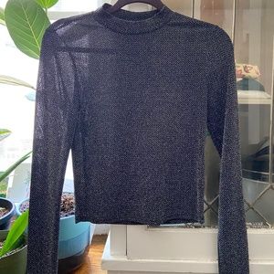 Forever 21 sparkly long sleeve sheer top